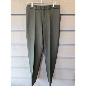 VTG Propper Pants Mens 34x32 Green Dress Uniform Flat Front Made In USA Workwear